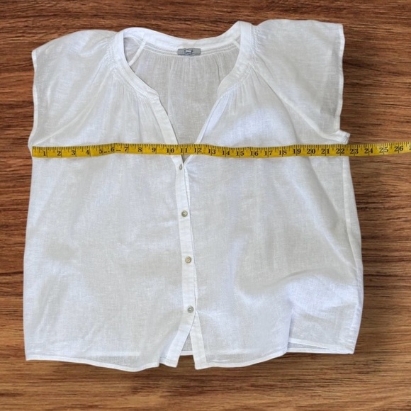 RAILS Alena Lightweight Top in White Womens Button-Up Linen Blend Size Large - Picture 11 of 11
